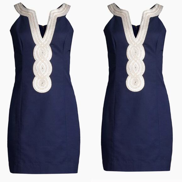Lilly Pulitzer Valli Shift Dress in True Navy - Picture 2 of 10